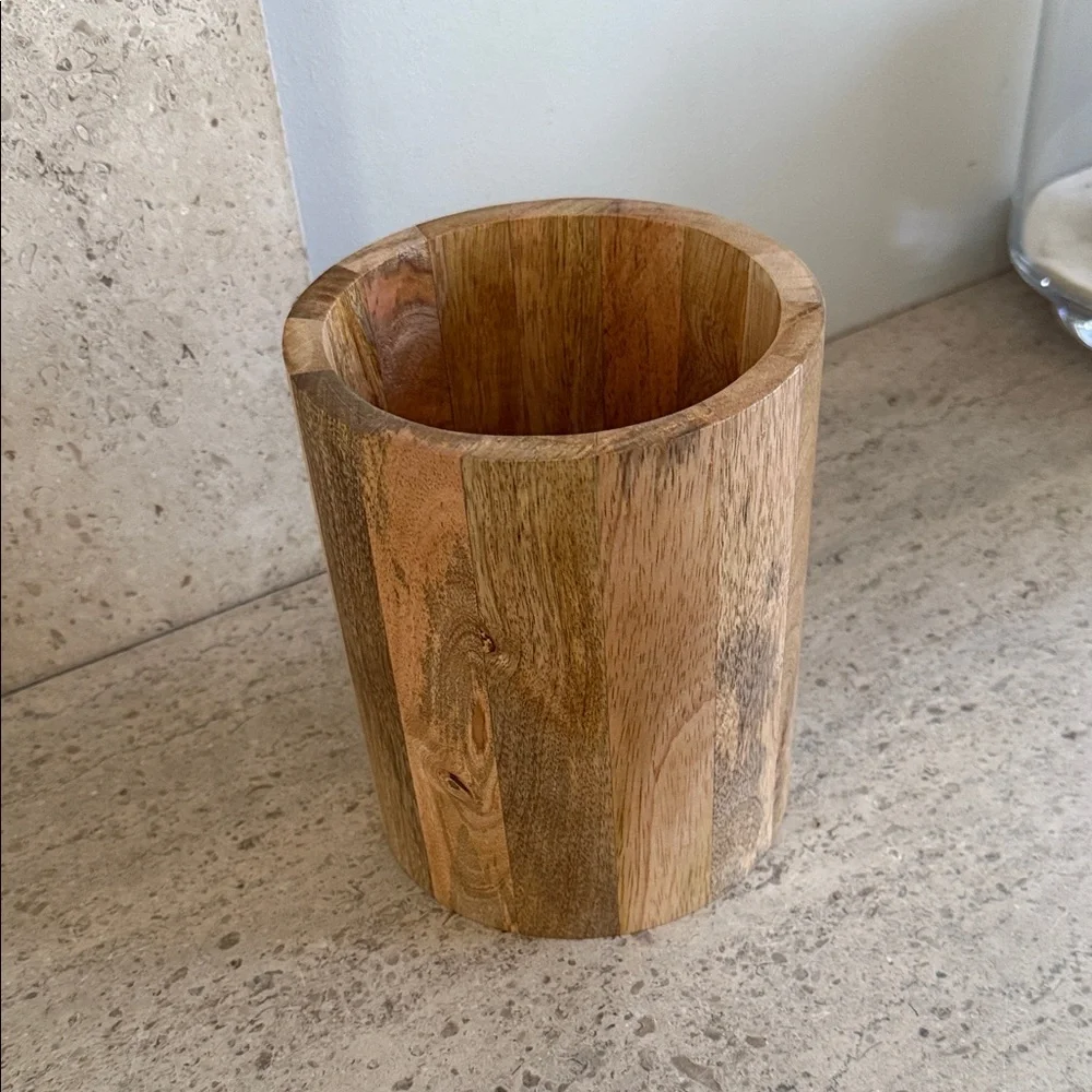 Crate&Barrel Wood Utensil Caddy